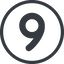 Line, down, normal, circle, number, font, digit, 6, six, 9, nine icon