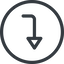 Line, left, normal, circle, sign, confirm, arrow, key, submit, send, return, enter, return-sign icon