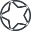 Line, left, normal, circle, star, rate, rating, favorite icon