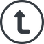 Line, right, normal, circle, sign, confirm, arrow, key, submit, send, return, enter, return-sign-solid, return-sign icon