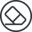 Line, normal, circle, horizontal, mirror, remove, eraser, erase, rubber, eraser-alt icon