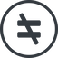Line, normal, circle, sign, not, horizontal, mirror, symbol, math, mathematics, inequality, mathematical, equal, not-equal, different, not-equal-solid, maths icon
