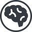 Line, normal, circle, side, human, idea, brain, intelligence, brain-side, brain-side-alt-solid, synapse, neuron, memory icon