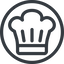 Line, normal, circle, hat, restaurant, chef, cooking, kitchen, cook, chef-hat icon