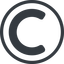 Line, right, normal, circle, copy, law, copyright, lience, c, copyright-solid icon