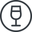 Line, normal, circle, glass, party, wine, champagne, glass-wine, drink, water icon