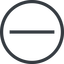 Line, up, normal, circle, minus, remove, sub, substract, collapse, -, less icon