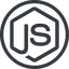 Line, normal, circle, javascript, js, web, dev, programming, language, development, node.js, node, node-js, npm, server, nodejs icon