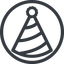 Line, normal, circle, new, party, birthday, hat, new-year, year, party-hat icon