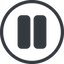 Line, normal, circle, arrow, video, play, mp3, player, pause, pause-solid icon