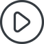 Line, up, normal, circle, arrow, video, play, mp3, player, pause icon
