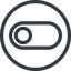 Line, up, normal, circle, setting, apple, on, off, ios, switch, button, radio icon