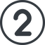 Line, normal, circle, number, font, digit, two, 2 icon