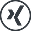 Line, normal, circle, social, network, professional, job, xing icon