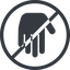 Line, down, normal, solid, circle, horizontal, mirror, prohibited, hand, stop, fingers, hand-solid icon