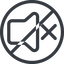 Line, down, normal, circle, horizontal, mirror, prohibited, speaker, volume, mute, unmute, music, sound, loudspeaker icon