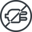 Line, down, normal, circle, horizontal, mirror, prohibited, electricity, plug, charge, charger, electric, electrics, electrical icon