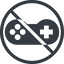Line, down, normal, solid, circle, prohibited, game, gaming, games, gamepad, pad, joystick, gamepad-solid icon