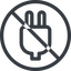 Line, left, normal, circle, horizontal, mirror, prohibited, electricity, plug, charge, charger, electric, electrics, electrical icon