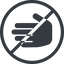 Line, left, normal, solid, circle, prohibited, hand, stop, fingers, hand-solid icon
