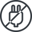 Line, left, normal, circle, prohibited, electricity, plug, charge, charger, electric, electrics, electrical icon