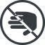 Line, right, normal, solid, circle, horizontal, mirror, prohibited, hand, stop, fingers, hand-solid icon
