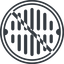 Line, right, normal, circle, horizontal, mirror, prohibited, manhole, sewer, sewer-manhole, metal, cover icon