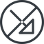 Line, right, normal, circle, arrow, prohibited, corner, arrow-corner icon