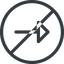Line, right, normal, circle, arrow, prohibited icon