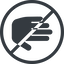 Line, right, normal, solid, circle, prohibited, hand, stop, fingers, hand-solid icon