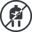 Line, right, normal, circle, prohibited, electricity, plug, charge, charger, electric, electrics, electrical, plug-alt icon