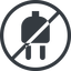 Line, right, normal, circle, prohibited, electricity, plug, charge, charger, electric, plug-solid, electrics, electrical icon