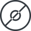 Line, normal, circle, horizontal, mirror, prohibited, dot, round icon