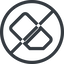 Line, normal, circle, horizontal, mirror, remove, prohibited, eraser, erase, rubber icon