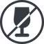 Line, normal, circle, glass, horizontal, mirror, prohibited, party, wine, empty, champagne, glass-wine, drink, water, glass-wine-empty-solid icon