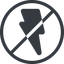 Line, normal, solid, circle, horizontal, mirror, prohibited, lightning, bolt, electricity, thunder, lightning-solid icon