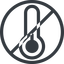 Line, normal, circle, horizontal, mirror, prohibited, temperature, low, freeze, thermometer, cold, temperature-low icon