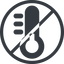 Line, normal, circle, horizontal, mirror, prohibited, temperature, low, thermometer, cold, thermometer-low, thermometer-low-solid icon