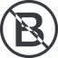 Line, normal, circle, logo, brand, bootstrap, b, letter, prohibited, bootstrap-b icon