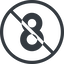 Line, normal, circle, prohibited, number, font, digit, 8, eight icon