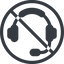 Line, normal, circle, prohibited, phone, , call, headset-solid, headset, headphone, microphone, support icon