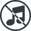 Line, normal, circle, prohibited, mute, unmute, music, note, musical, notes, music-solid icon