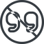 Line, up, normal, circle, mark, prohibited, quote, quotation, citation, quotation-mark, double-quotes icon