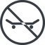 Line, normal, circle, prohibited, skateboard, board, skate, sk8 icon