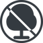Line, normal, solid, circle, prohibited, tree, forest, tree-solid icon