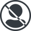 Line, normal, circle, user, man, woman, person, prohibited, user-circle-solid, auth, authentification icon