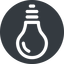 Down, normal, solid, circle, horizontal, mirror, light, bulb, brainstorming, creativity, idea, tip, lamp icon
