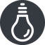 Down, normal, solid, circle, light, bulb, brainstorming, creativity, idea, tip, lamp icon