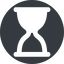 Down, normal, solid, circle, glass, wait, load, loading, waiting, clock, hour, hourglass, sandglass, sand, timer, hourglass-solid icon