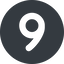 Down, normal, solid, circle, number, font, digit, 6, six, 9, nine icon